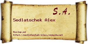 Sedlatschek Alex névjegykártya